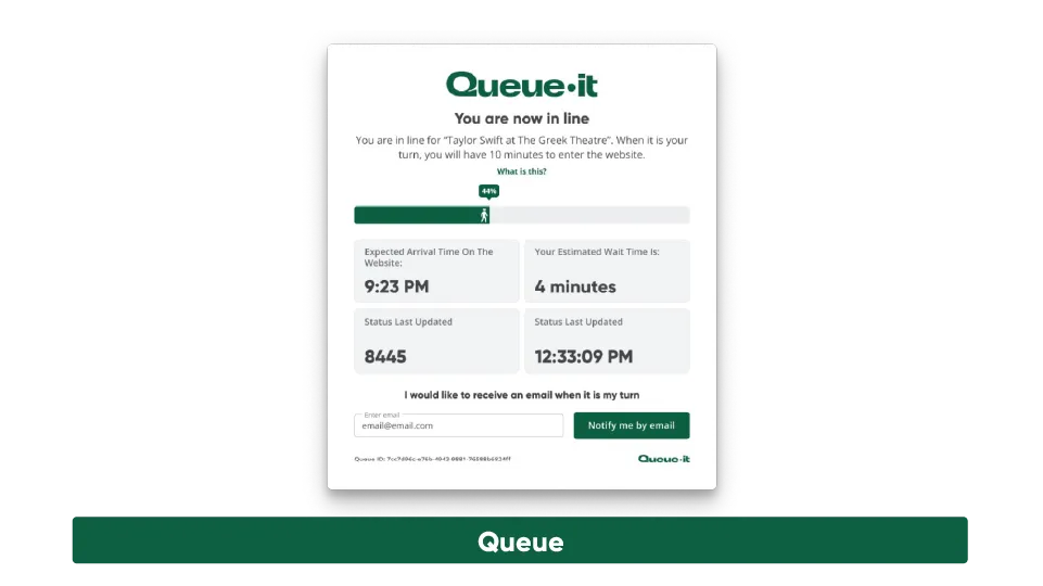Queue page