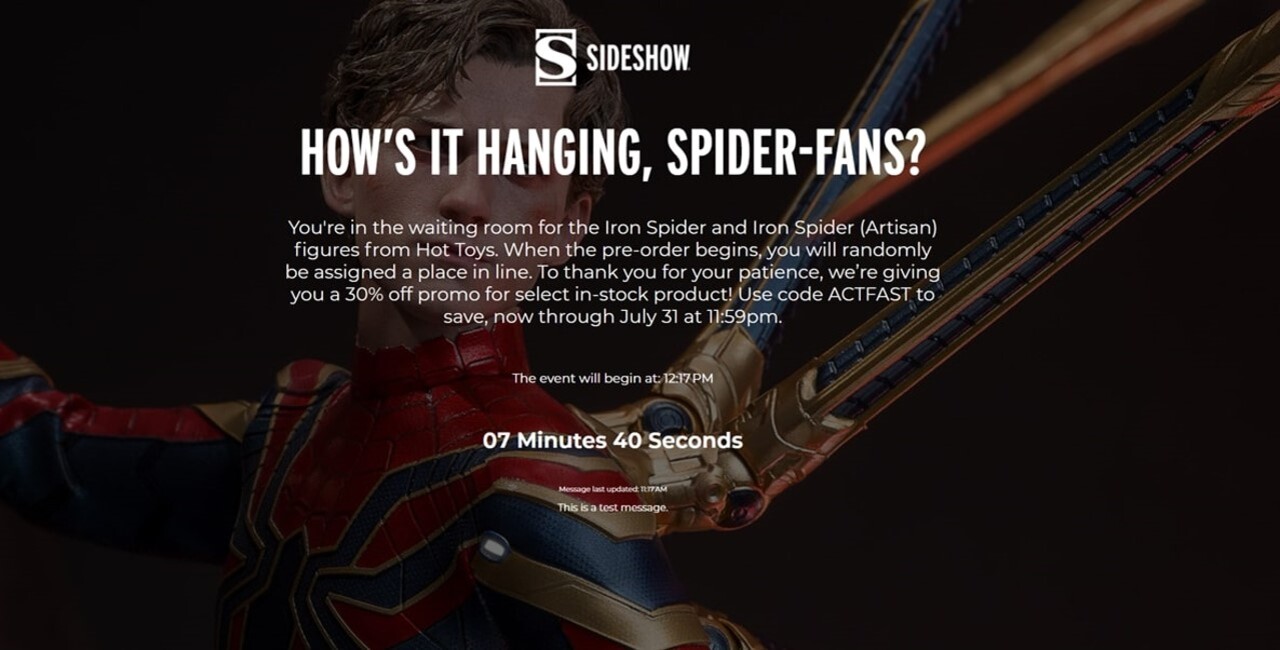Sideshow Spider-Man pre-queue