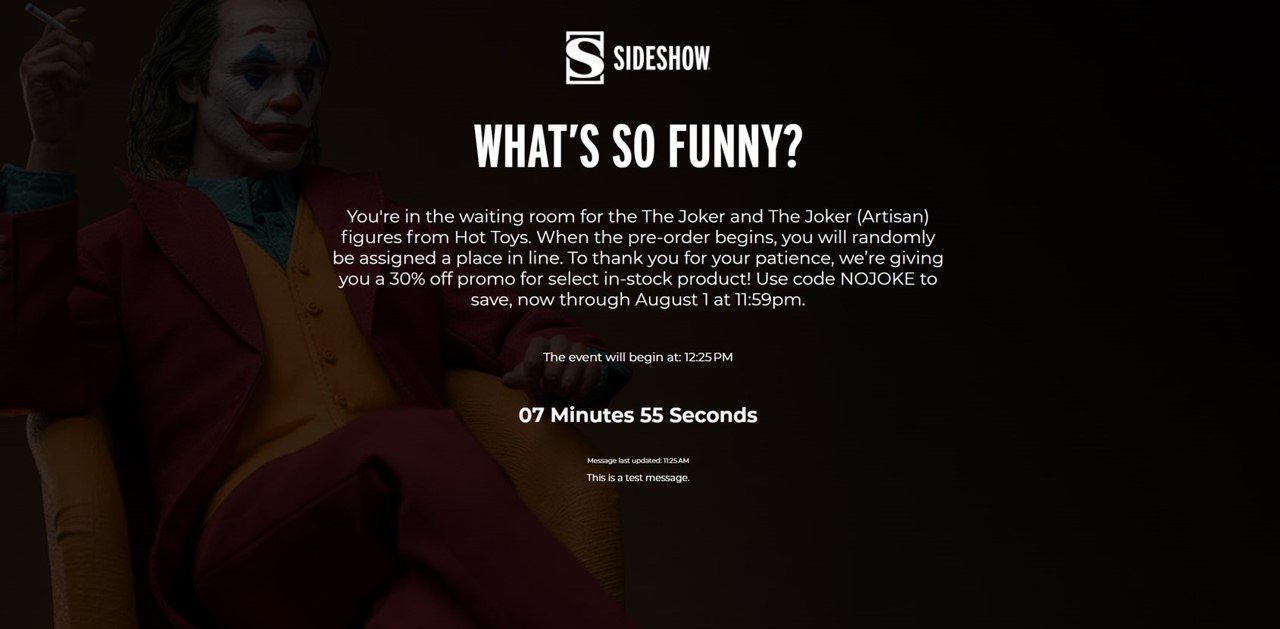 Sideshow joker pre-queue