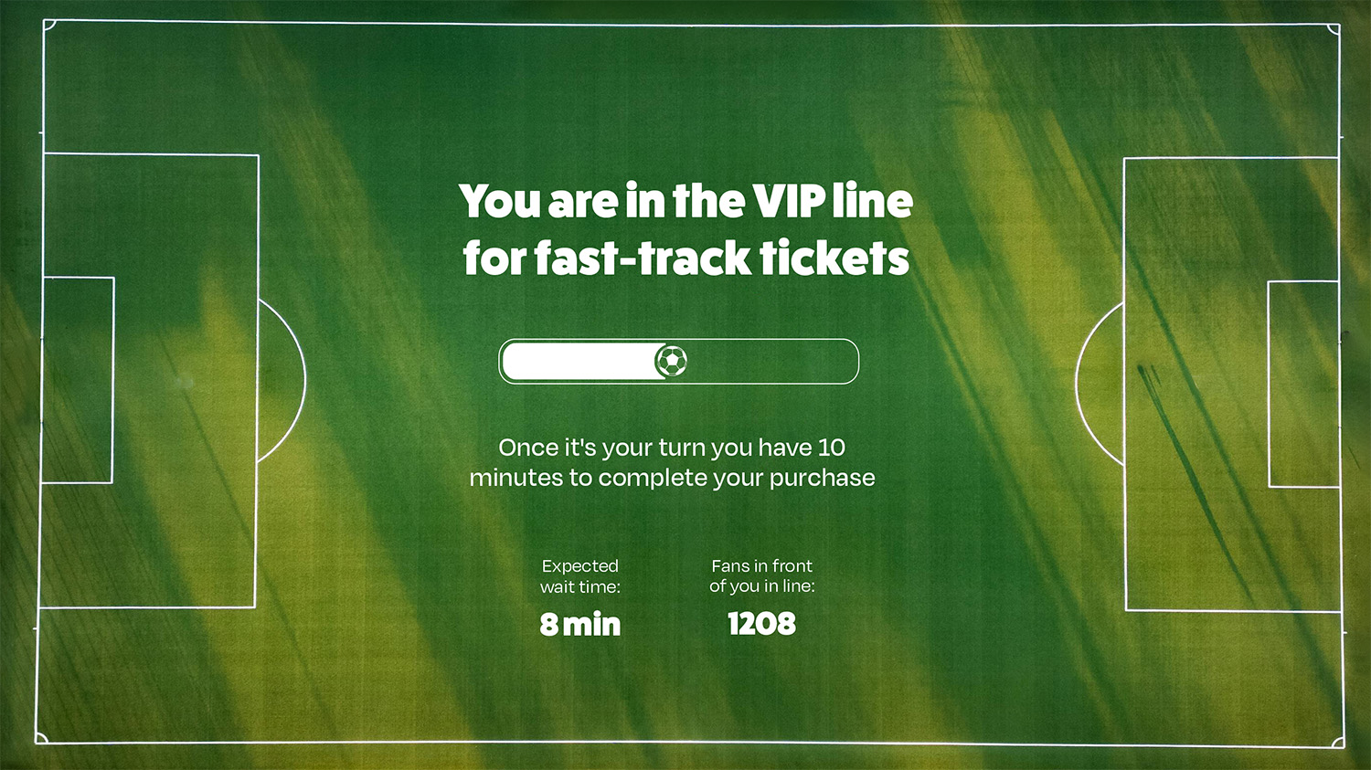 Waiting room queue page with number of people waiting ahead