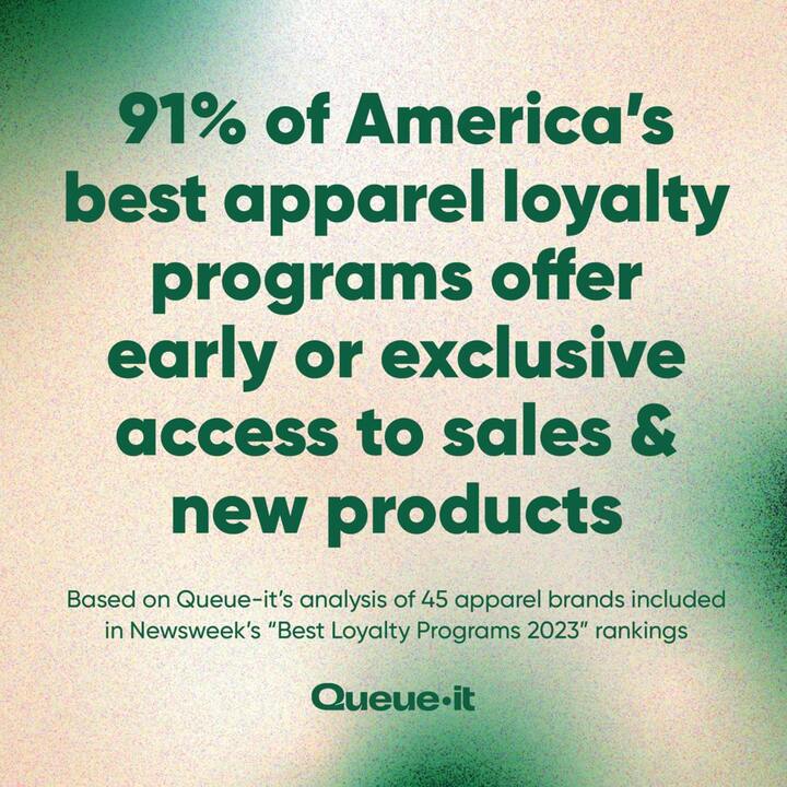 91% of America's best apparel loyalty programs offer exclusive access to sales and new products