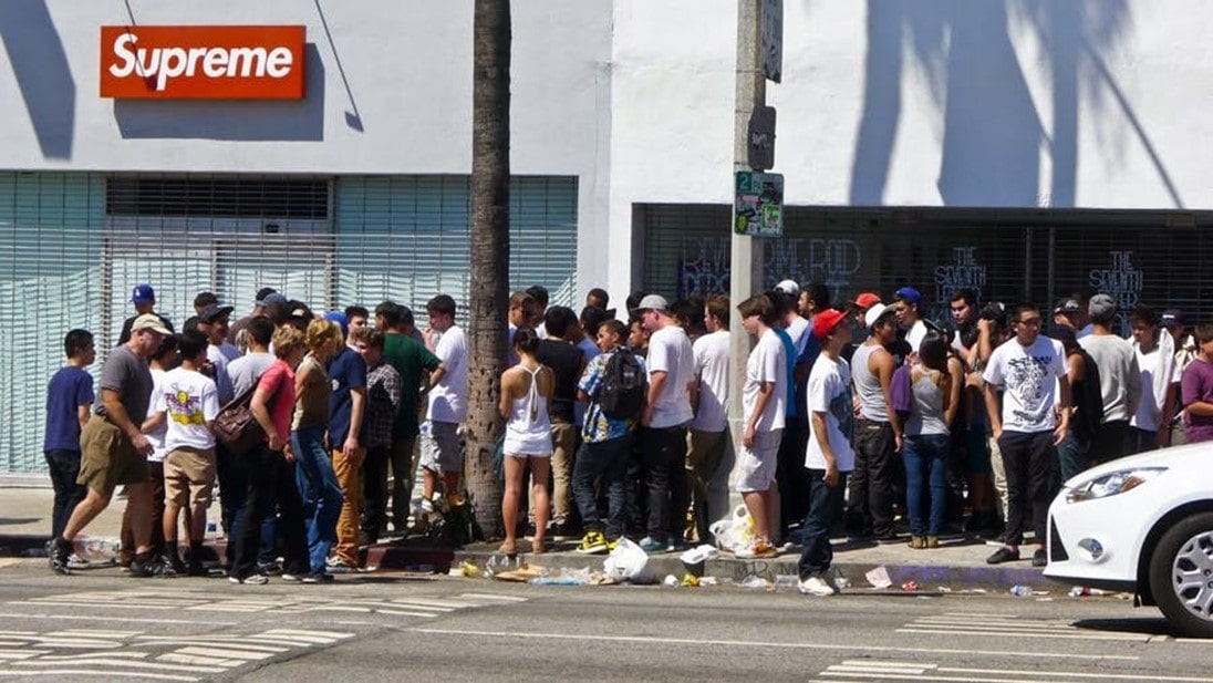 Queue outside Supreme store